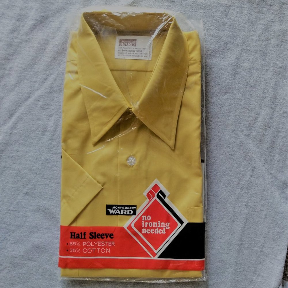Vintage Montgomery Ward Mustard-color dress shirt